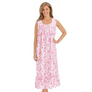 Women's XXL Pink Floral Sleeveless Nightgown NWT Soft & Comfy!!